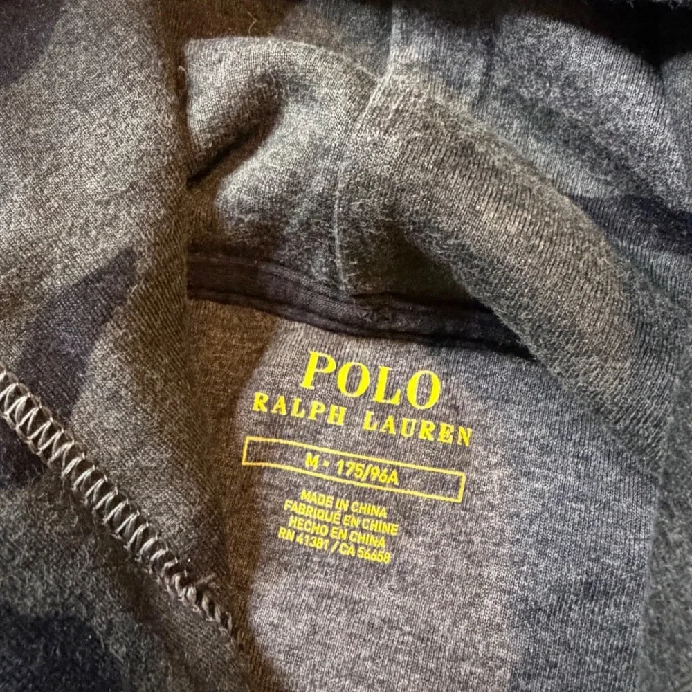 Polo Ralph Lauren PWing Camo Hoodie Mens Medium Grey Camouflage P-Wing Pullover